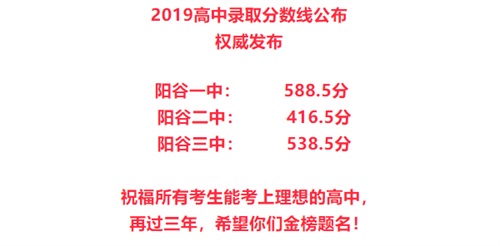 2019山東聊城陽谷縣中考錄取分?jǐn)?shù)線 低分?jǐn)?shù)控制線是多少