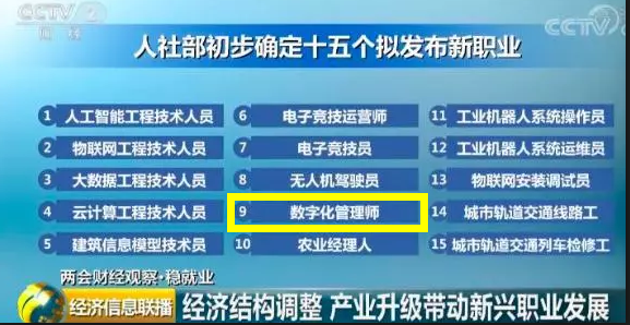 央視欽點(diǎn)！新職業(yè)——數(shù)字化管理師成為搶手“金餑餑”！