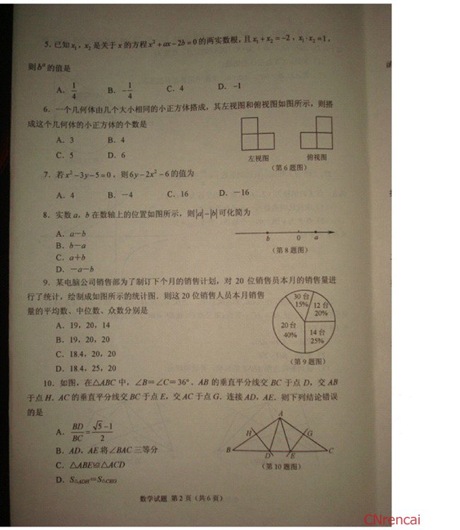 2020年山東威海中考數(shù)學試題及答案解析（圖文版）