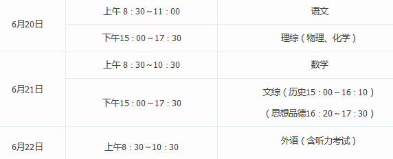 2020年太原中考具體時間日程安排及考試日程安排表